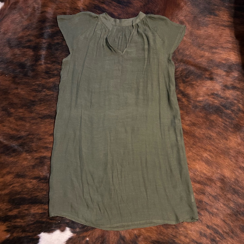 Olive Green Semi-sheer Women's Top